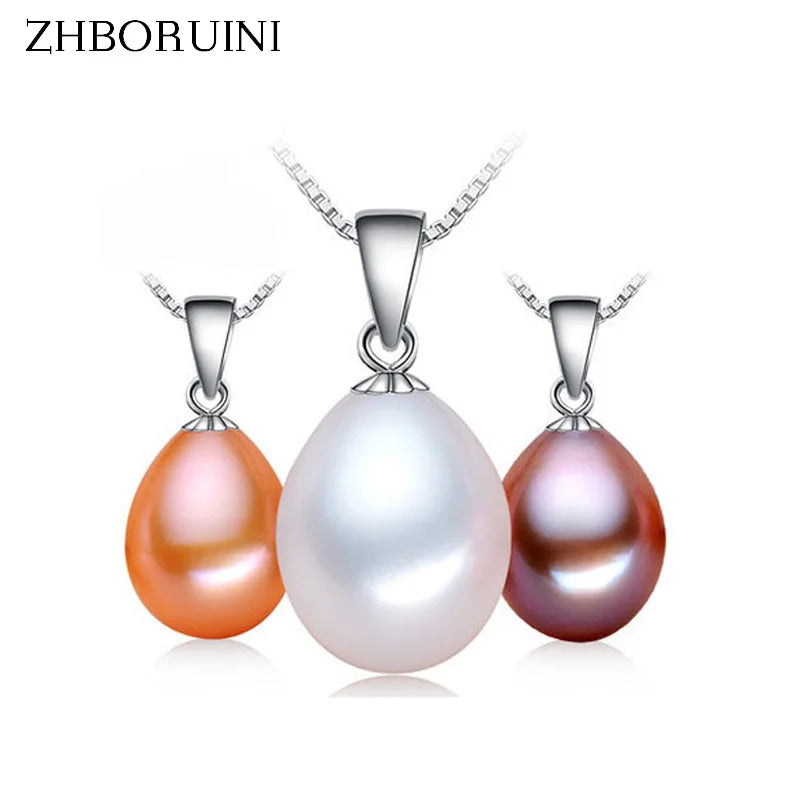 Drop Shape 925 Silver Natural Freshwater Pearl Pendant