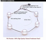 Charm Bracelet Pearl Jewelry Natural Freshwater Pearl High 925 Sterling Silver