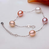 Charm Bracelet Pearl Jewelry Natural Freshwater Pearl High 925 Sterling Silver