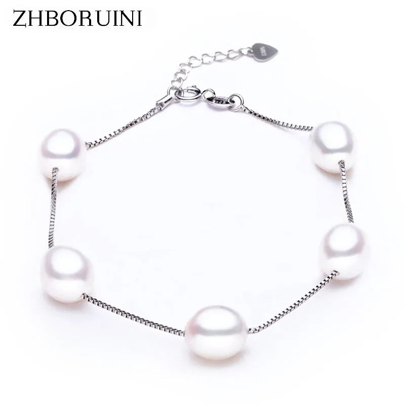 Charm Bracelet Pearl Jewelry Natural Freshwater Pearl High 925 Sterling Silver