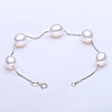 Charm Bracelet Pearl Jewelry Natural Freshwater Pearl High 925 Sterling Silver