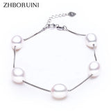 Charm Bracelet Pearl Jewelry Natural Freshwater Pearl High 925 Sterling Silver