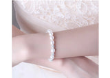 Pearl Zircon Crystal Charm Bracelet