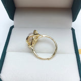 14K Gold Pearl Zircon Bird's Nest Wedding Ring