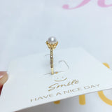 Freshwater Pearl Small 14K Filled Ring Retro Wedding Party Jewelry