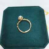 Freshwater Pearl Small 14K Filled Ring Retro Wedding Party Jewelry