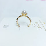 Freshwater Pearl Small 14K Filled Ring Retro Wedding Party Jewelry
