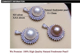 Freshwater Pearl Zircon Pendant 925 Sterling Silver Jewelry For Women