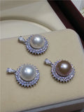 Freshwater Pearl Zircon Pendant 925 Sterling Silver Jewelry For Women
