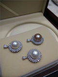 Freshwater Pearl Zircon Pendant 925 Sterling Silver Jewelry For Women