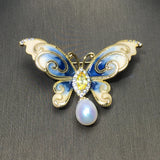 Freshwater Pearl Zircon Butterfly Brooch Antique Pearl Jewelry For Women