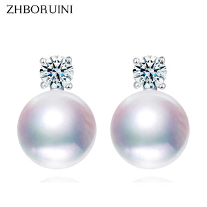 Silver Freshwater Pearl Princess Style Earrings Wedding Jewelry