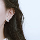 Silver Freshwater Pearl Princess Style Earrings Wedding Jewelry