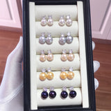 Silver Freshwater Pearl Princess Style Earrings Wedding Jewelry