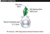 Natural Pearl Leaf Pendant 925 Sterling Silver Jewelry for Women
