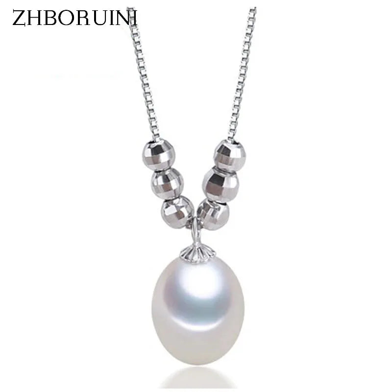Freshwater Pearl Drop Pendant 925 Sterling Silver Choker Necklace