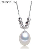 Freshwater Pearl Drop Pendant 925 Sterling Silver Choker Necklace