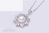 Freshwater Pearl Snowflake Pendant 925 Sterling Silver Jewelry