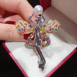 Freshwater Pearl Angel Brooch Non Fading Italian Technology