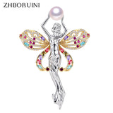 Freshwater Pearl Angel Brooch Non Fading Italian Technology
