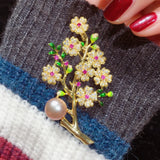 Freshwater Pearl Brooch Plum Blossom Pin Non Fading
