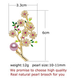 Freshwater Pearl Brooch Plum Blossom Pin Non Fading