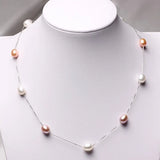 925 Silver Pearl Choker Pendant Freshwater Pearl Necklace