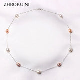 925 Silver Pearl Choker Pendant Freshwater Pearl Necklace