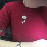 Chinese Style Freshwater Pearl Brooch Yellow Zircon Flower Gift