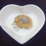 Natural Freshwater Pearl Hedgehog Brooch for Women
