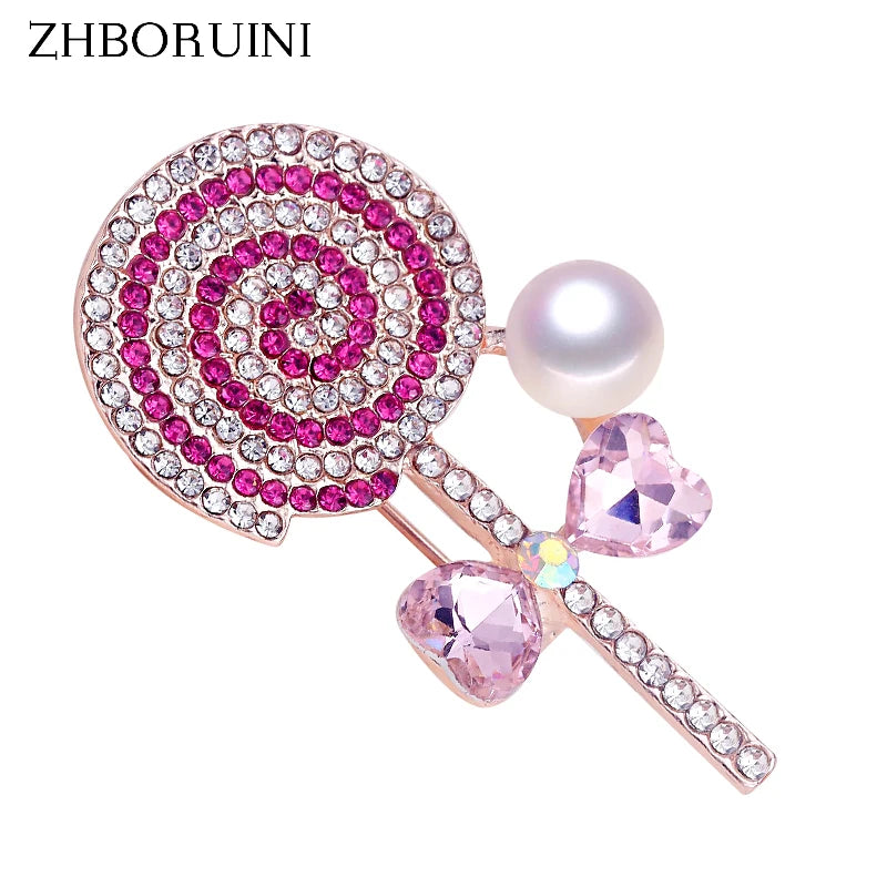 Pink Lollipop Freshwater Pearl Brooch