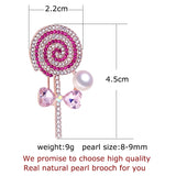 Pink Lollipop Freshwater Pearl Brooch