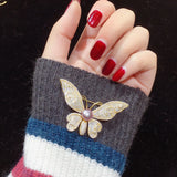 Natural Pearl Brooch Zircon Micro Insert Butterfly Pearl Jewelry