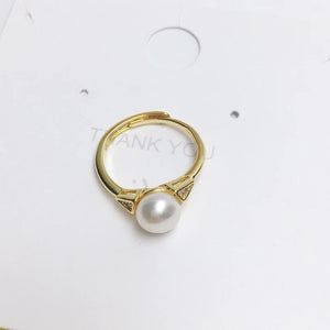 Real Pearl Ring 925 Silver Engagement Jewelry Gift