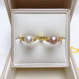 Real Pearl Ring 925 Silver Engagement Jewelry Gift
