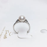 Real Pearl Ring 925 Silver Engagement Jewelry Gift