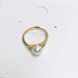Real Pearl Ring 925 Silver Engagement Jewelry Gift