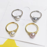 Real Pearl Ring 925 Silver Engagement Jewelry Gift
