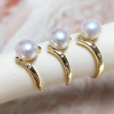 Real Natural Pearl Ring Ins Personality 14K Gild Engagement