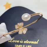 Delica Freshwater Pearl Elastic Bracelet 14K Plated Pearl Jewelry