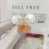 Freshwater Pearl Butterfly Brooch Natural Shell Gem Pin