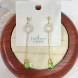 Crystal & Pearl Earrings 14k Plated Jewelry for Women