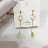 Crystal & Pearl Earrings 14k Plated Jewelry for Women