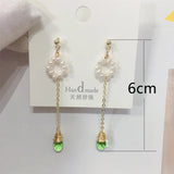 Crystal & Pearl Earrings 14k Plated Jewelry for Women
