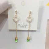 Crystal & Pearl Earrings 14k Plated Jewelry for Women