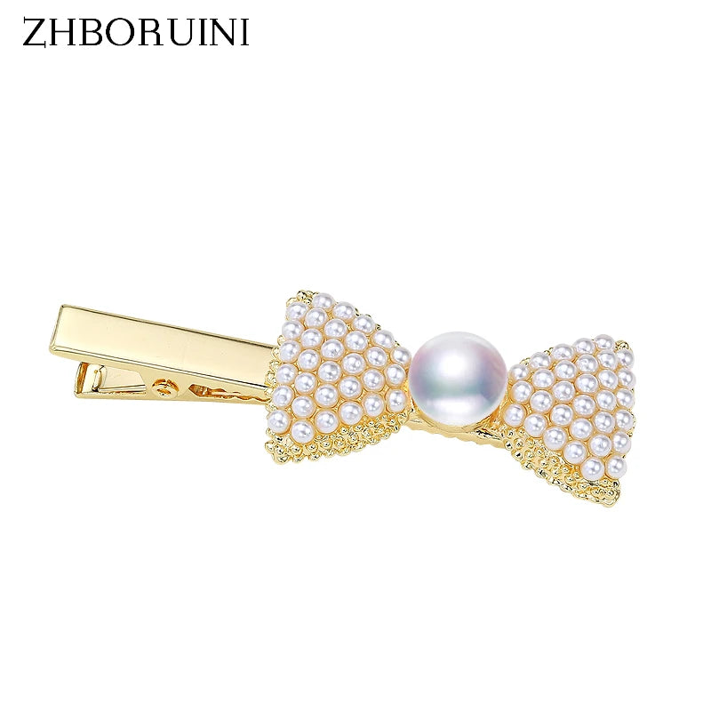 Freshwater Pearl Hair Clip for Women and Girls - Lovely Bow Hair Accessories