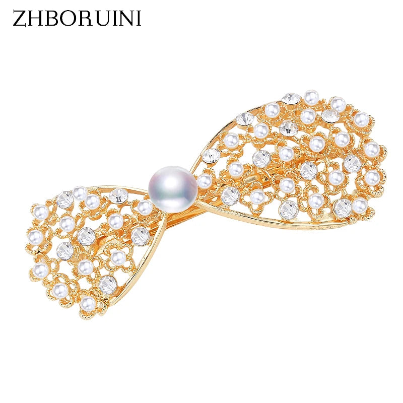 Freshwater Pearl Hair Clip Lovely Bow Barrette