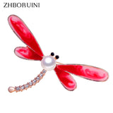 Enamel Dragonfly Pearl Brooch Natural Freshwater Pearl