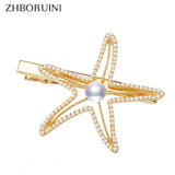 Real Freshwater Pearl Hair Clip Starfish Barrette
