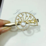 Natural Freshwater Pearl Barrette Hair Clip for Women Girls